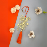 Flying Hanuman/Bajrang Bali Hanging Accessories for Car Rear View Mirror Décor in Brass