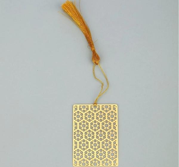 Hexa Taj Golden Brass Metal Bookmark