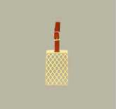 Adoraa's Noor Collection Floral Design Brass Luggage Tag