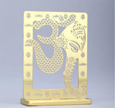 Om Ganesha Desk/Car Dashboard Décor crafted in brass with golden finish