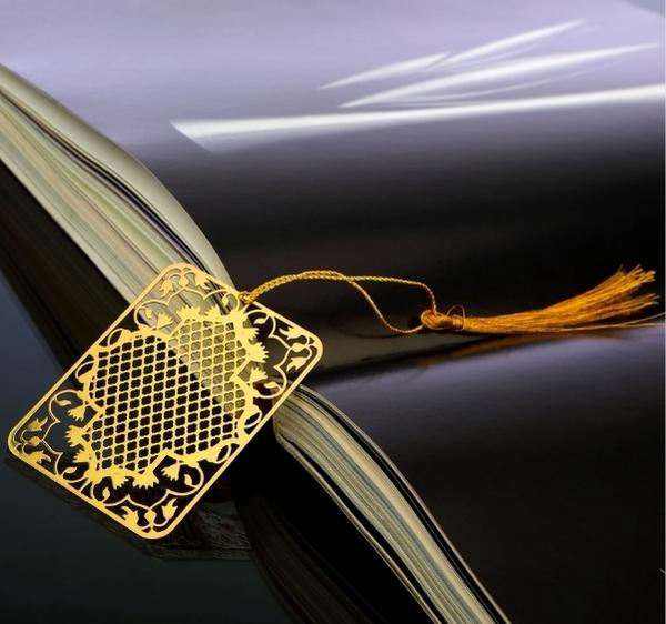 Ornamental Taj Golden Brass Metal Bookmark