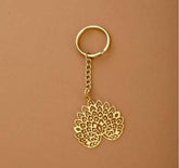 Peacock Brass Key Chain Ring in Golden Finish