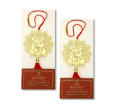 Pack of 2 - Lotus Ganesha Accessories for Car rear view mirror Décor in Brass