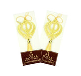 Pack of 2 - Sikh Punjabi Khanda Hanging Decor for Car's rear view mirror in Brass