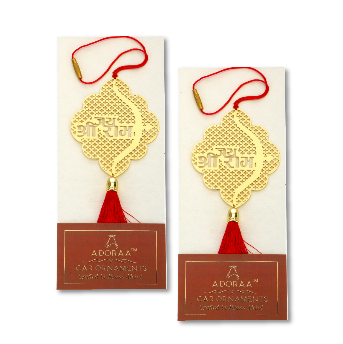 Pack of 2 Jai Shree Ram Hanging Accessories for Car rear view