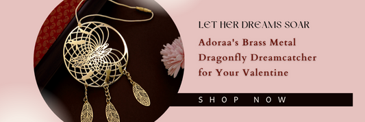 Let Her Dreams Soar - Adoraa's Brass Metal Dragonfly Dreamcatcher for Your Valentine