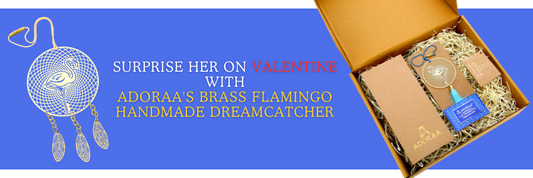 Surprise her on Valentine's with Adoraa's brass flamingo handmade dreamcatcher