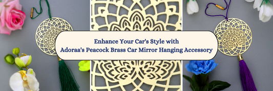 Enhance Your Car's Style with Adoraa's Peacock Brass Car Mirror Hanging Accessory