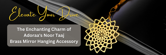 Elevate Your Drive: The Enchanting Charm of Adoraa's Noor Taaj Brass Mirror Hanging Accessory