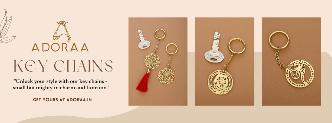 Carry your keys in style with Adoraa's Pure Brass Key Chain Rings