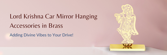 Lord Krishna Car Mirror Hanging Accessories in Brass - Adding Divine Vibes to Your Drive!