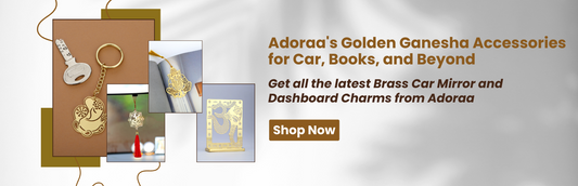 Divine Elegance: Adoraa's Golden Ganesha Accessories for Car, Books, and Beyond