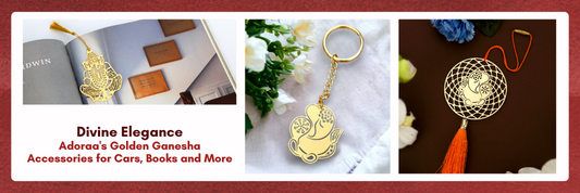 Divine Elegance: Adoraa's Golden Ganesha Accessories for Cars, Books and More