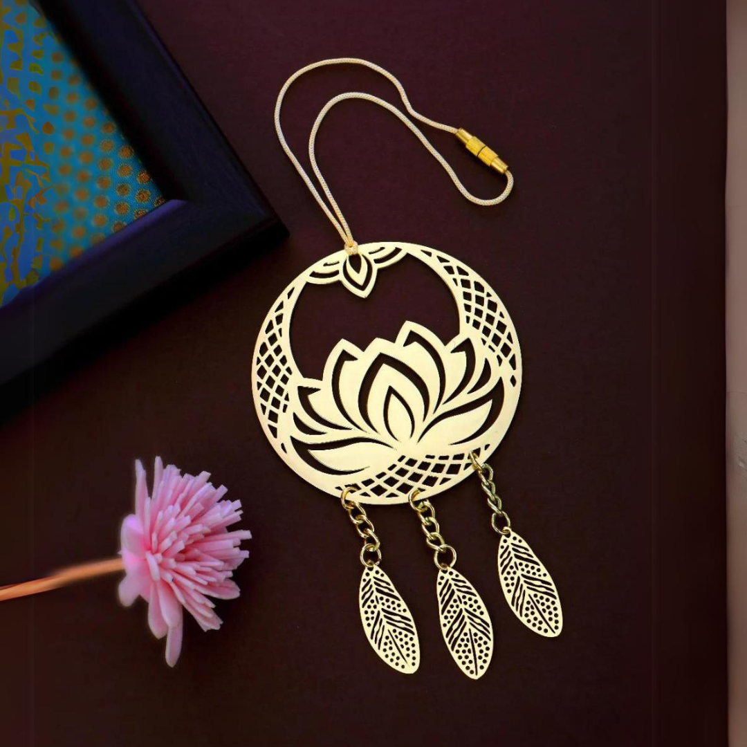 Brass Metal Lotus Floral Dream Catcher