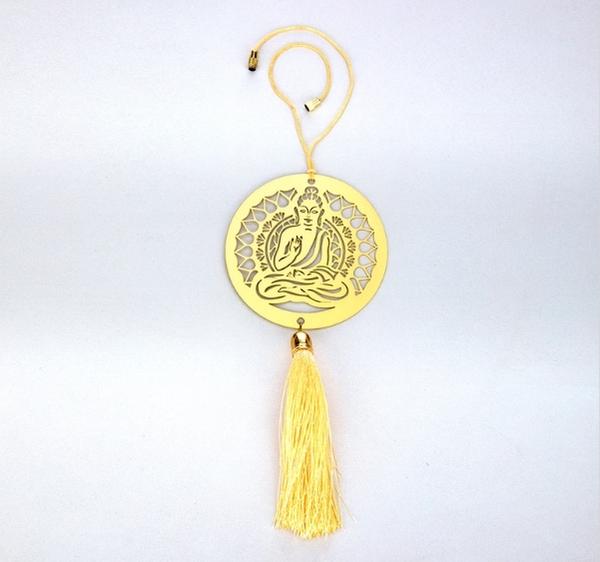 Buddha Hanging Accessories for Car rear view mirror Décor in Brass