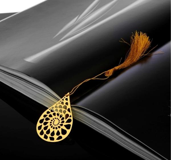 ADORAA's Dew Drop Golden Brass Metal Bookmark