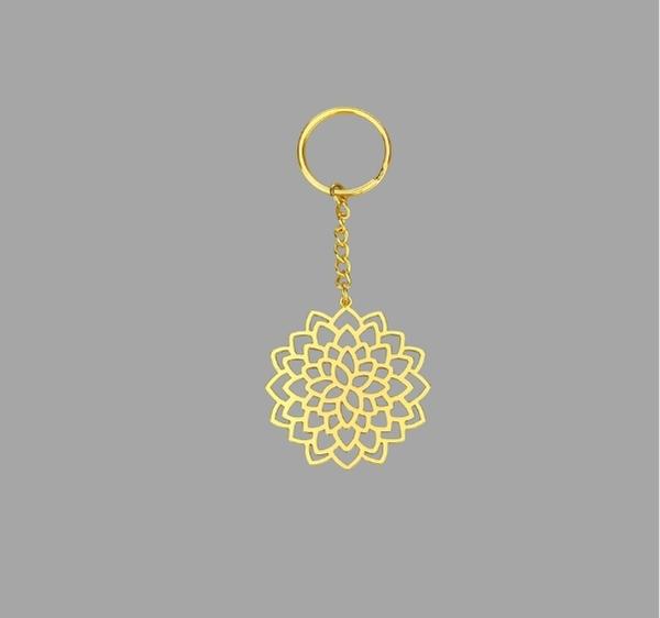 Adoraa's Floral Lotus Brass Key Chain
