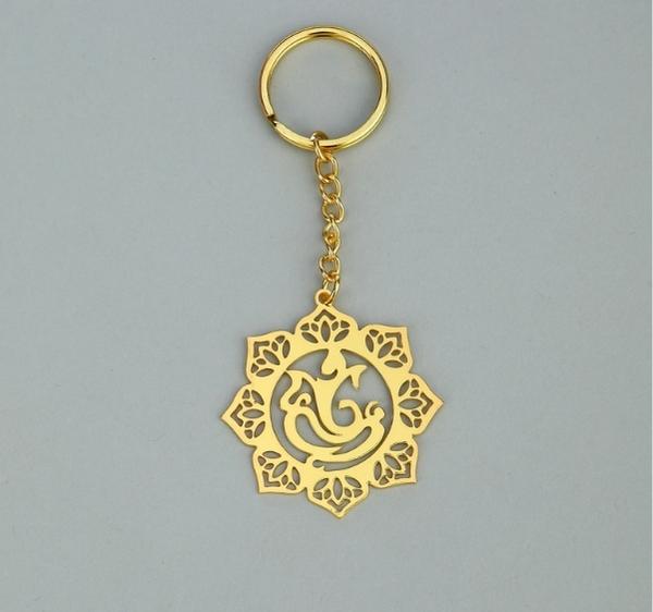 Adoraa's Gol Ganesha Brass Key Chain
