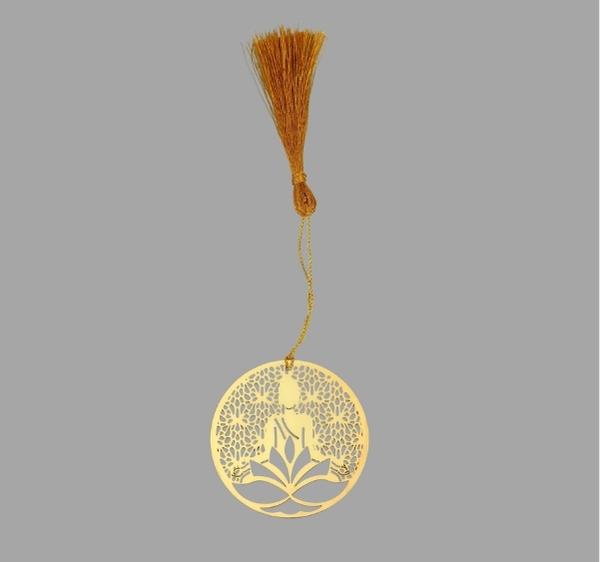 Jaali Buddha Golden Brass Metal Bookmark