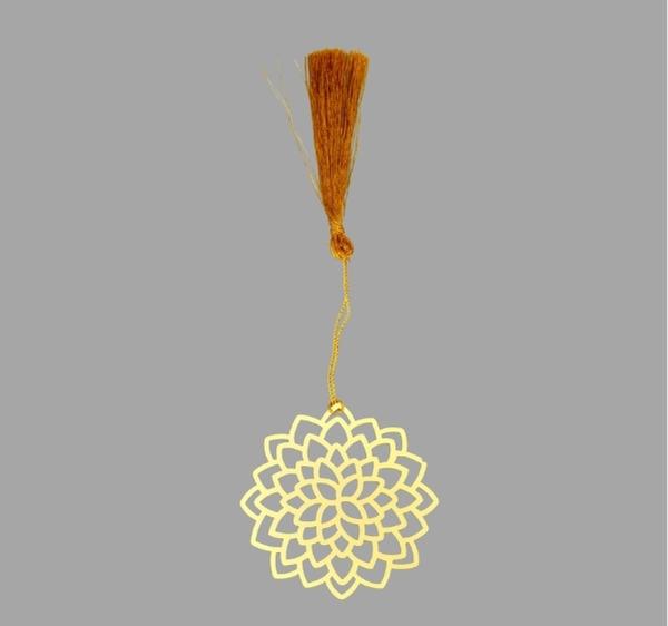 Lotus Golden Brass Metal Bookmark