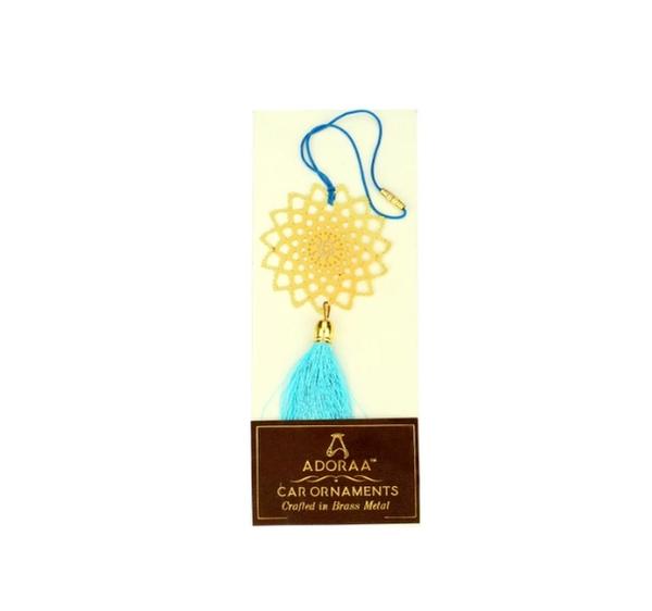 Pack of 2 - Noor Taaj Hanging Accessories for Car rear view mirror Décor in Brass