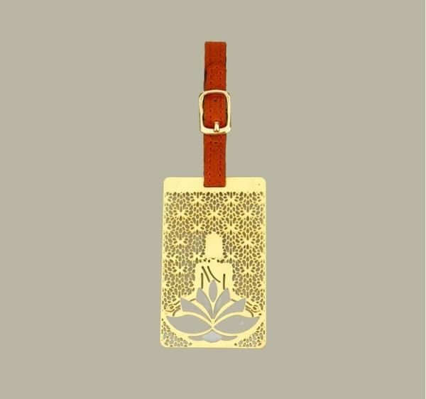Adoraa's Rythym Collection Buddha Brass Luggage Tag