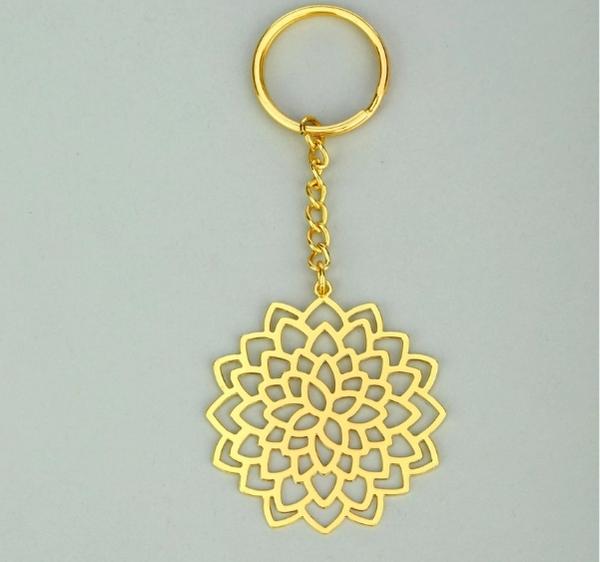 Adoraa's Rythym Collection Lotus Brass Key Chain