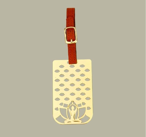 Adoraa's Rythym Collection Yoga Brass Luggage Tag