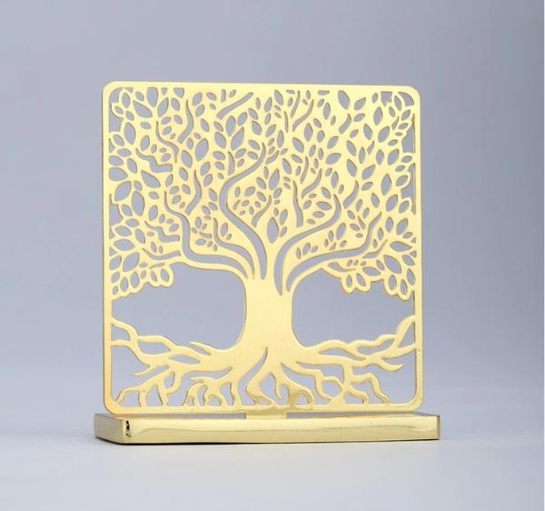 Tree of Life Desk/Car Dashboard Décor crafted in brass with golden finish