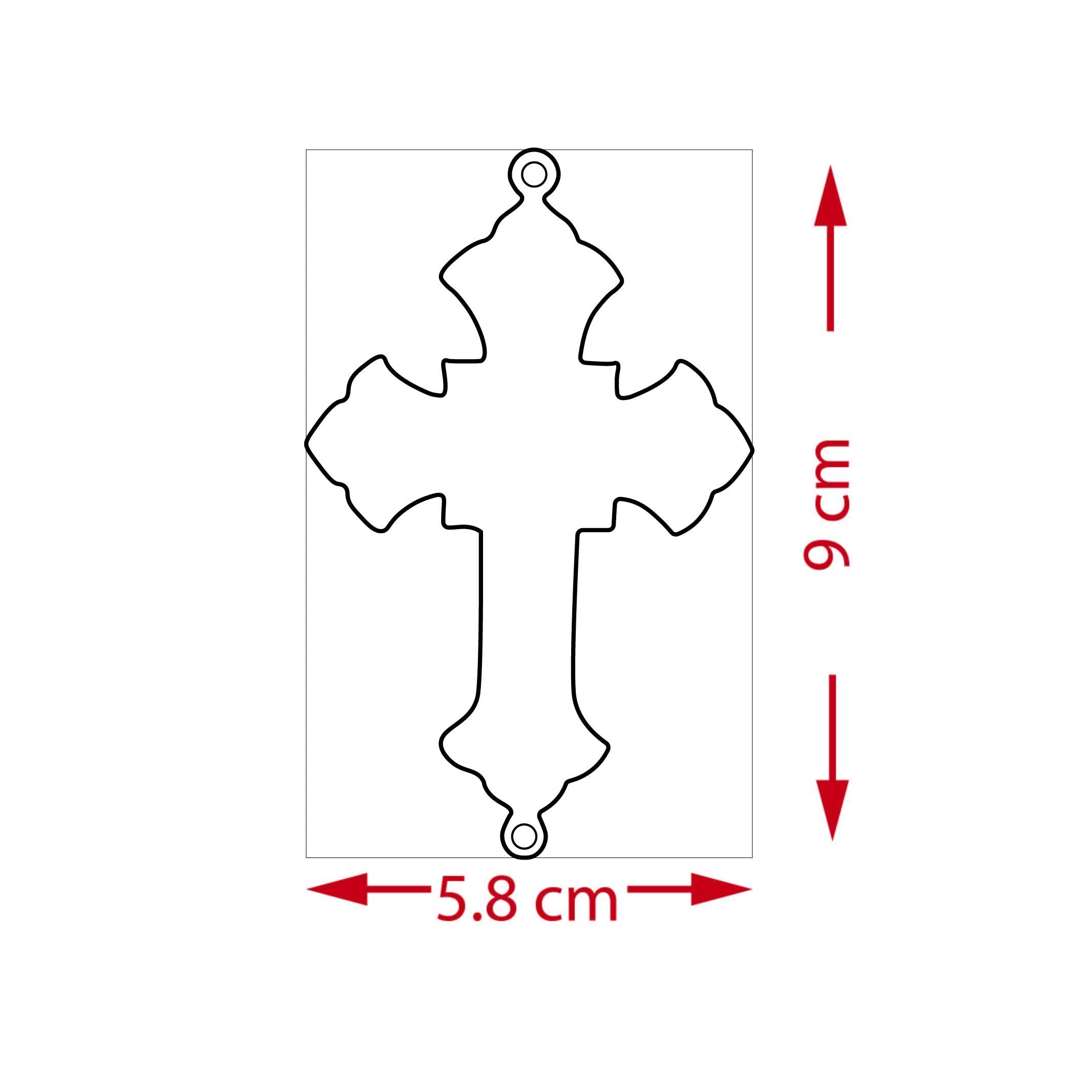Pack of 2 - Christian Jesus Cross Hanging Accessories for Car rear view mirror Décor in Brass