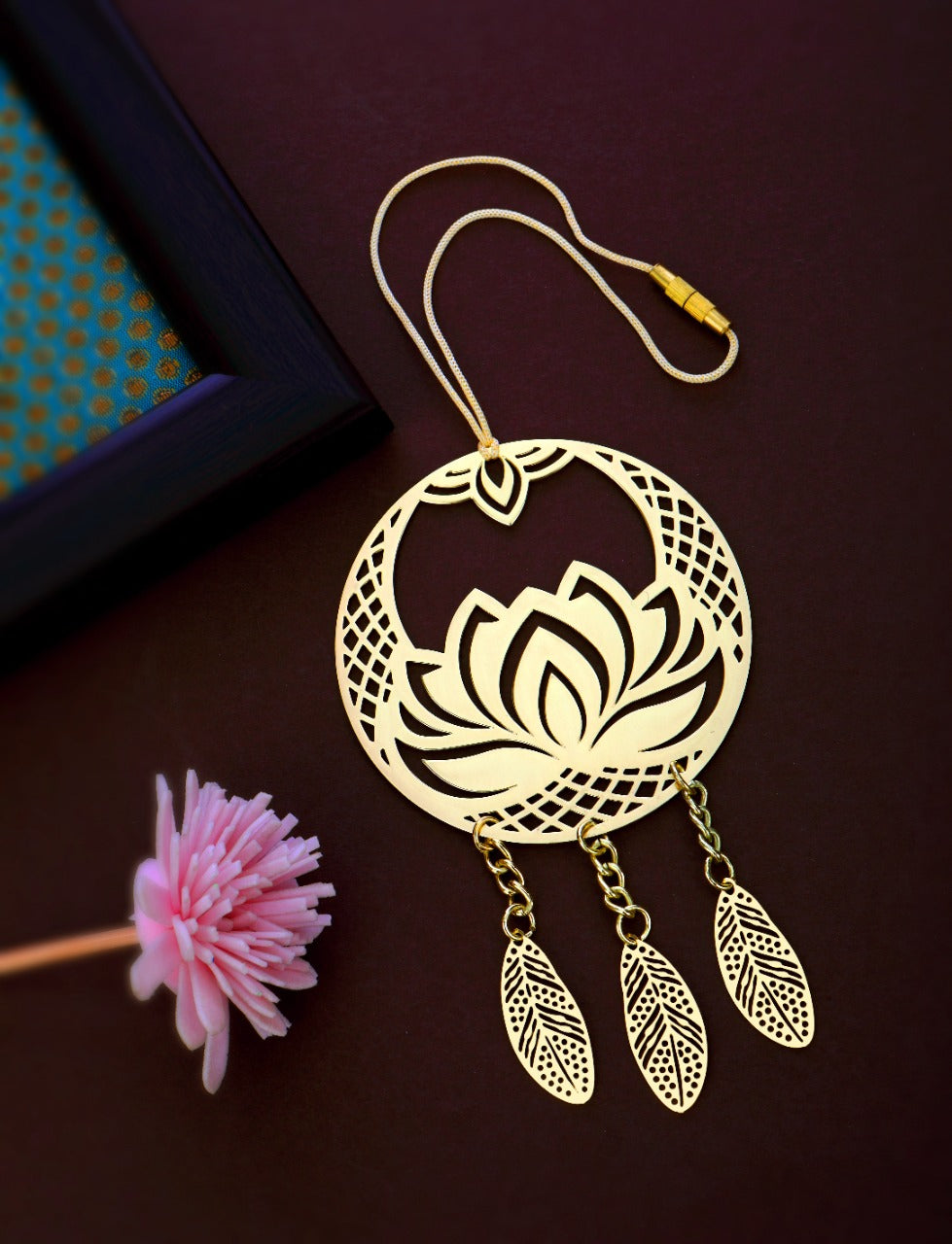Brass Metal Lotus Floral Dream Catcher