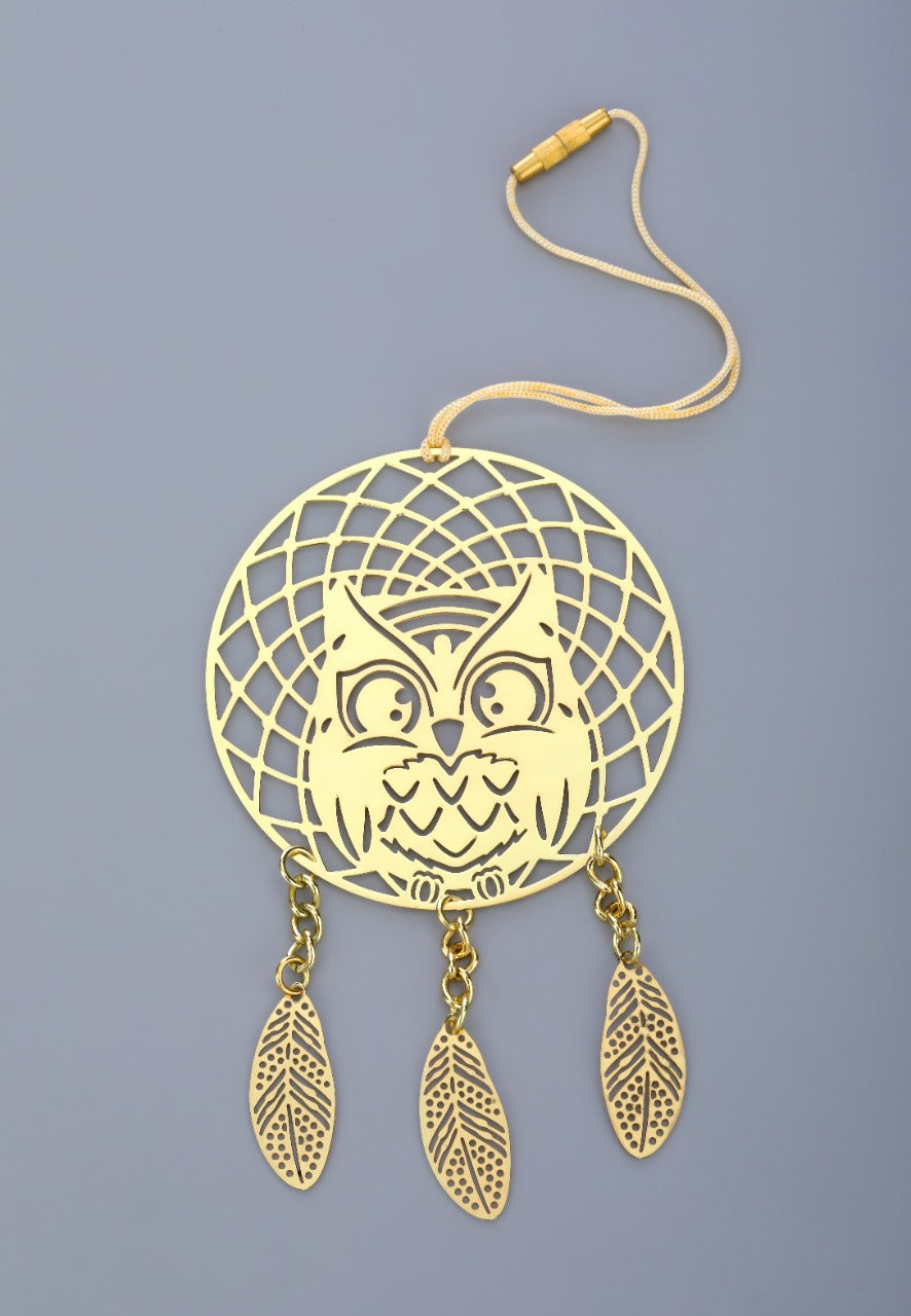 Brass Metal Owl Dream Catcher
