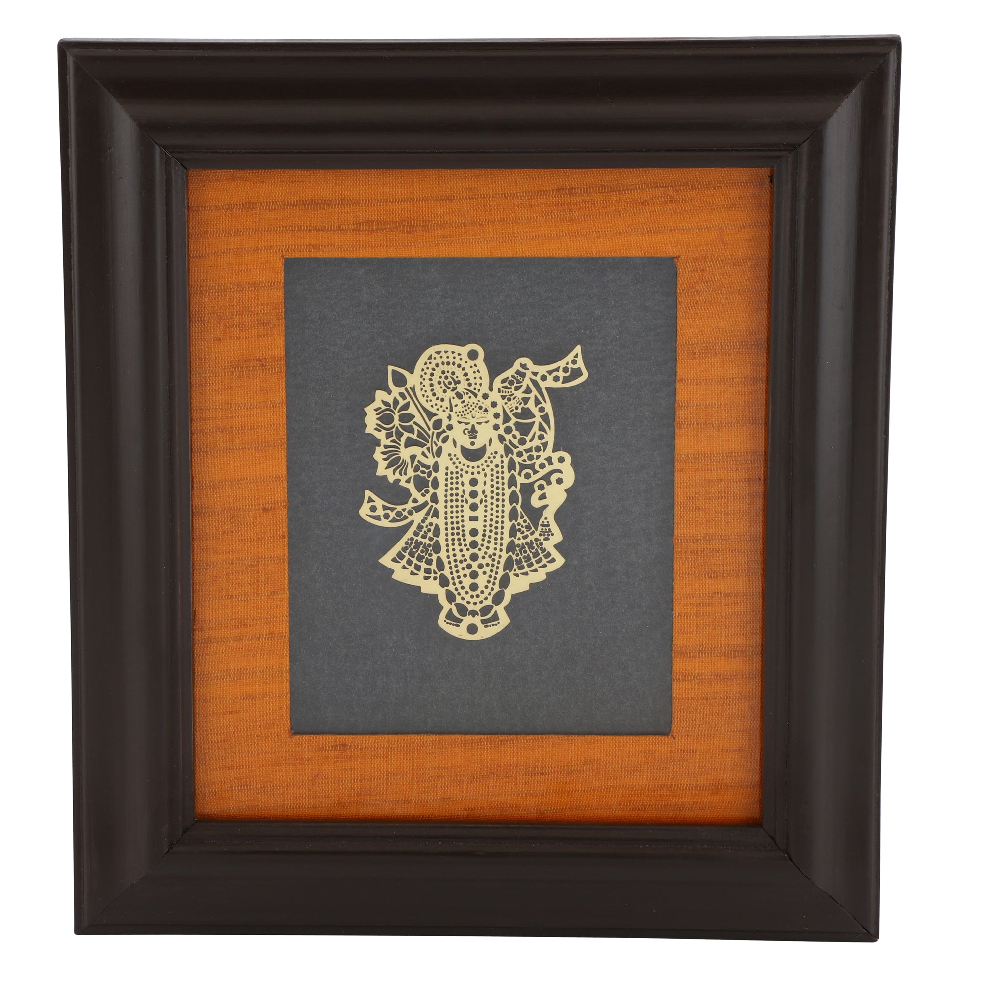 Adoraa's Shreenathji framed brass metal wall art décor