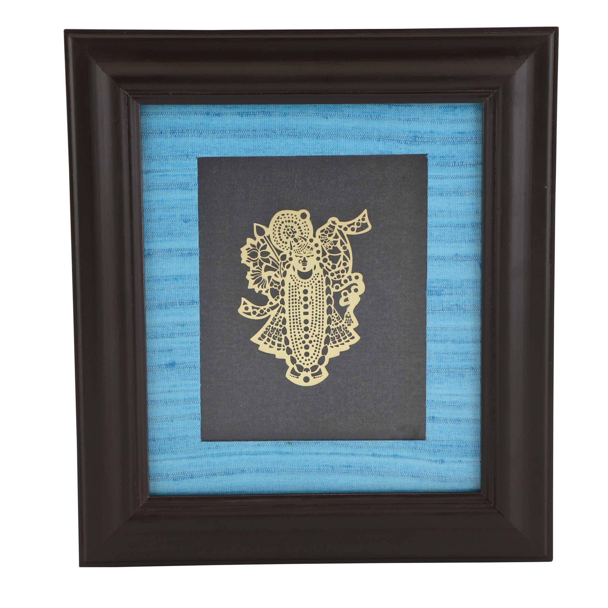 Adoraa's Shreenathji framed brass metal wall art décor