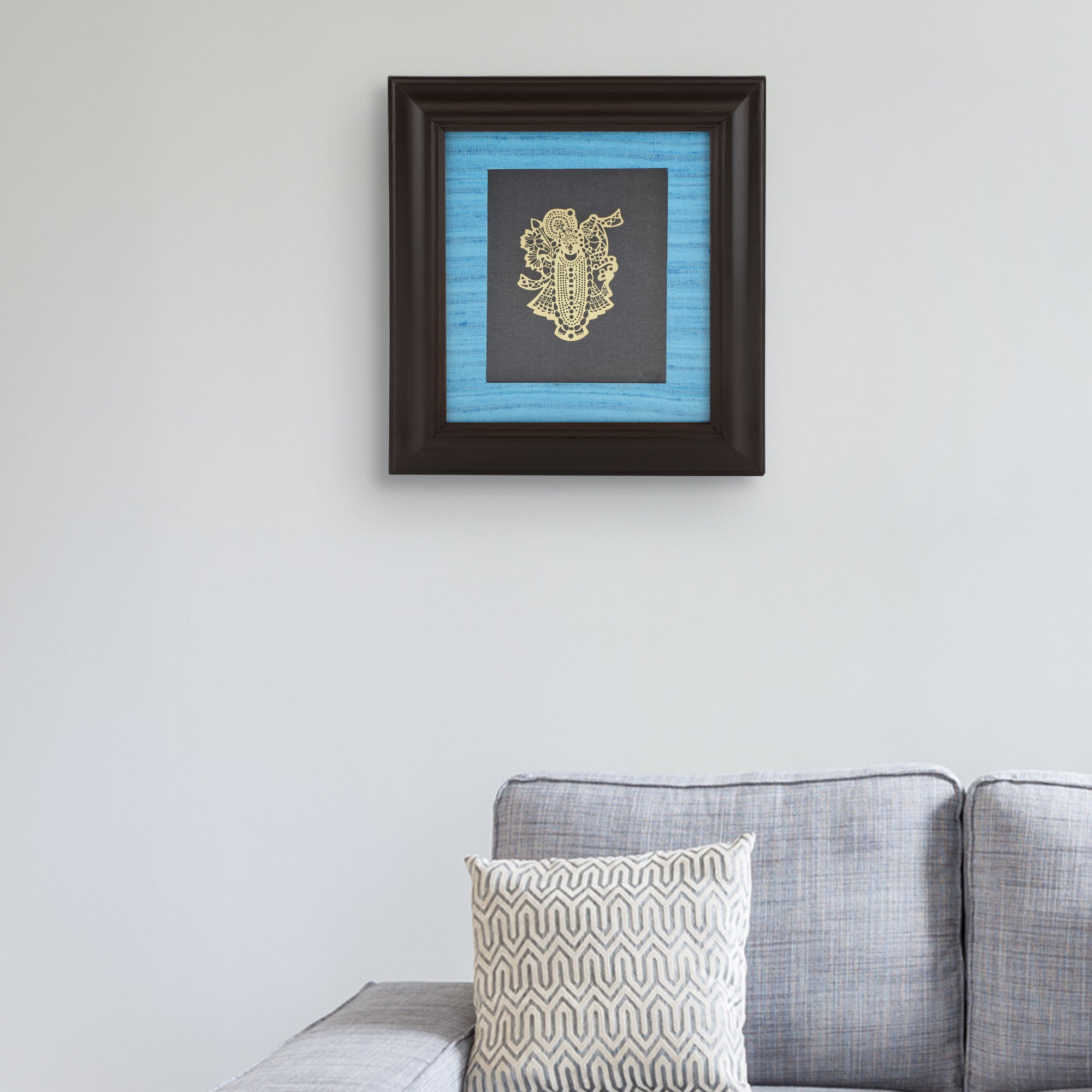 Adoraa's Shreenathji framed brass metal wall art décor
