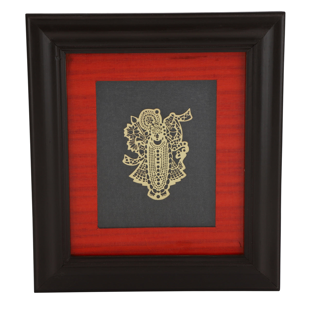 Adoraa's Shreenathji framed brass metal wall art décor