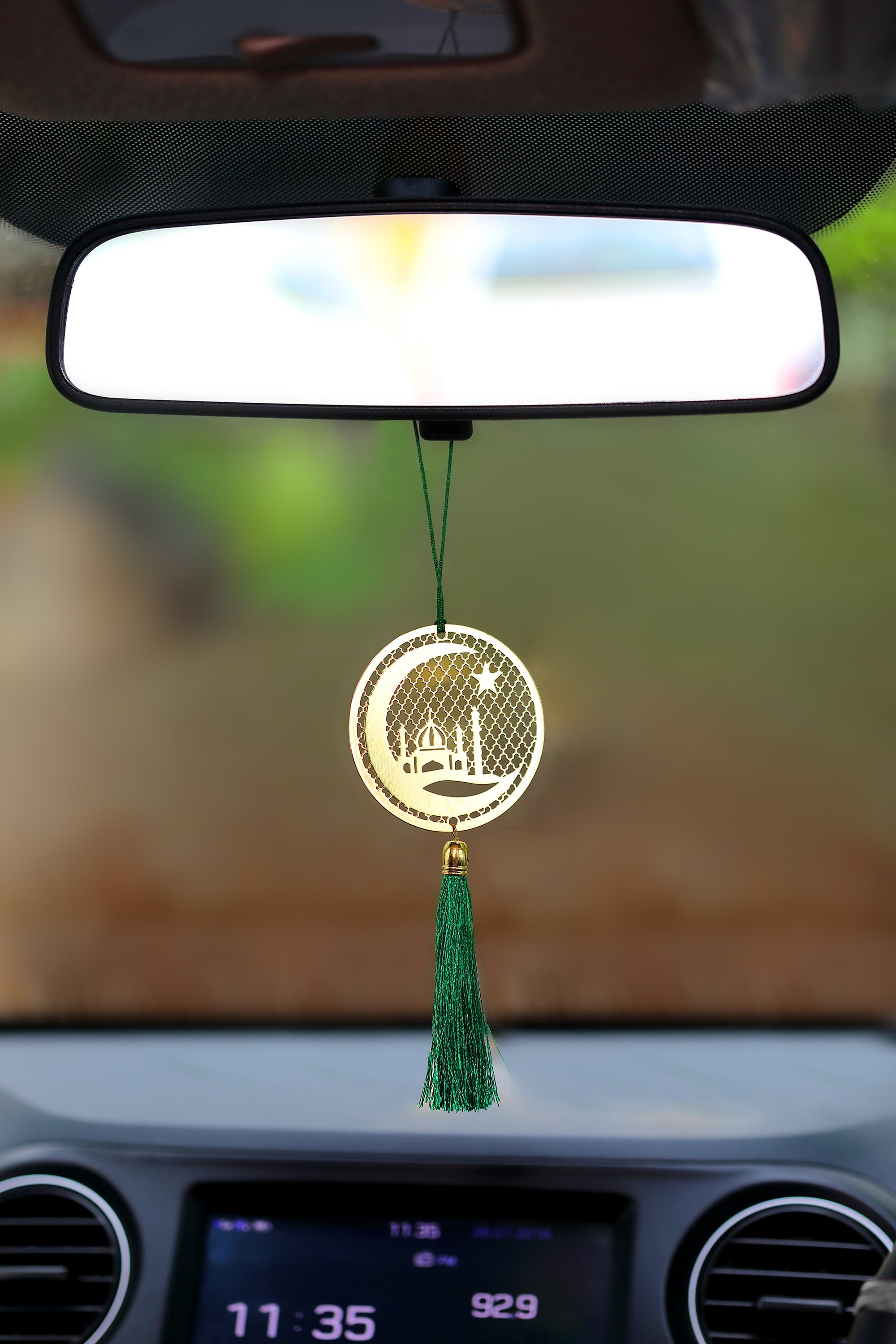 Islamic Muslim Crescent Hanging Accessories for Car rear view mirror Decor in Brass