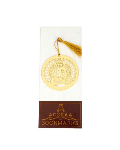 Beautiful Buddha Golden Brass Metal Bookmark with Golden Tassel