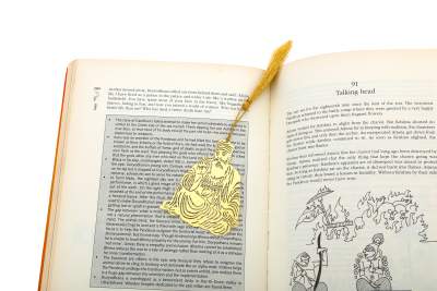 Gurunanak Dev ji Golden Brass Metal Bookmark with Golden Tassel - Perfect Gift for Friends & Family