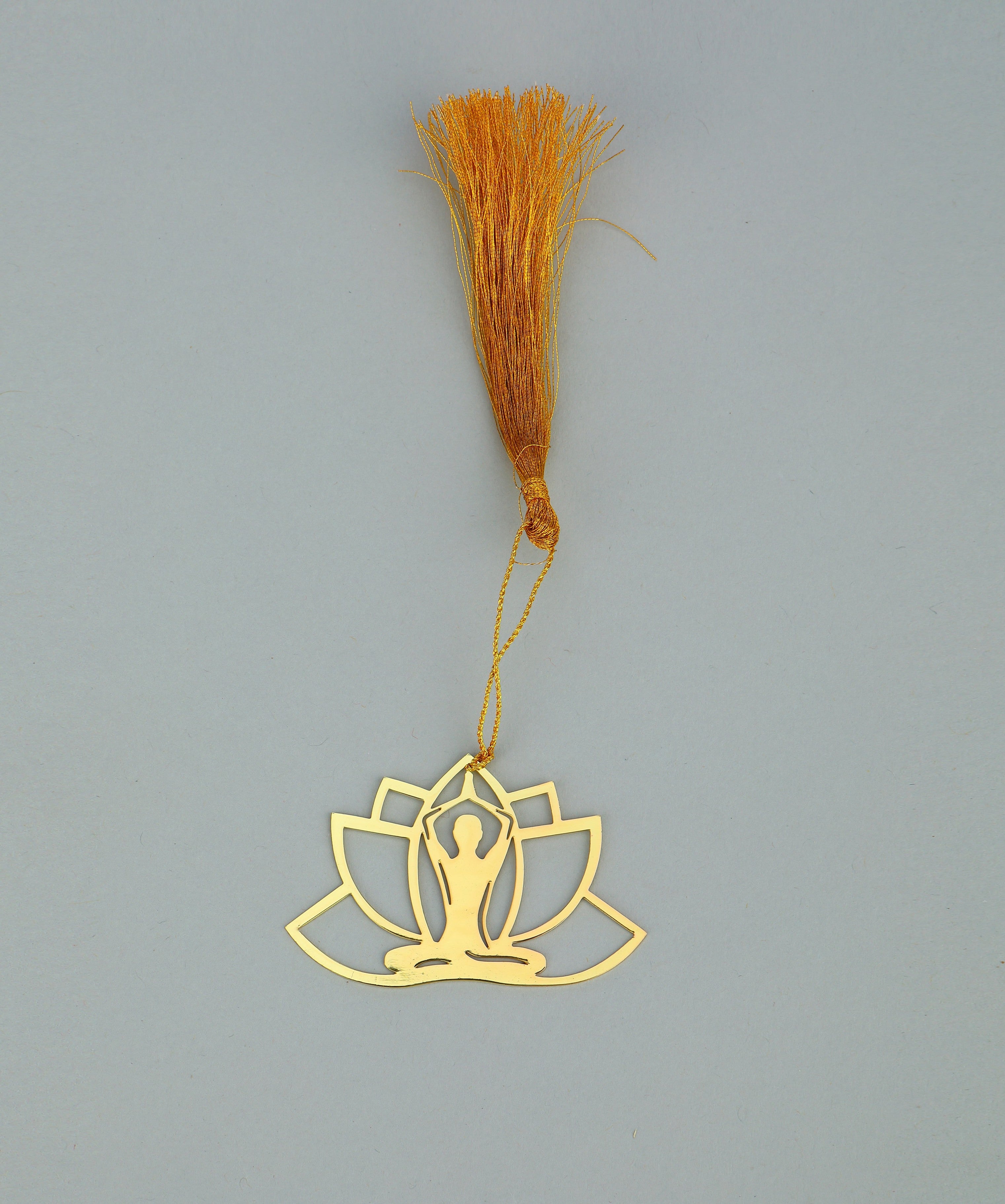 Yoga Golden Brass Metal Bookmark
