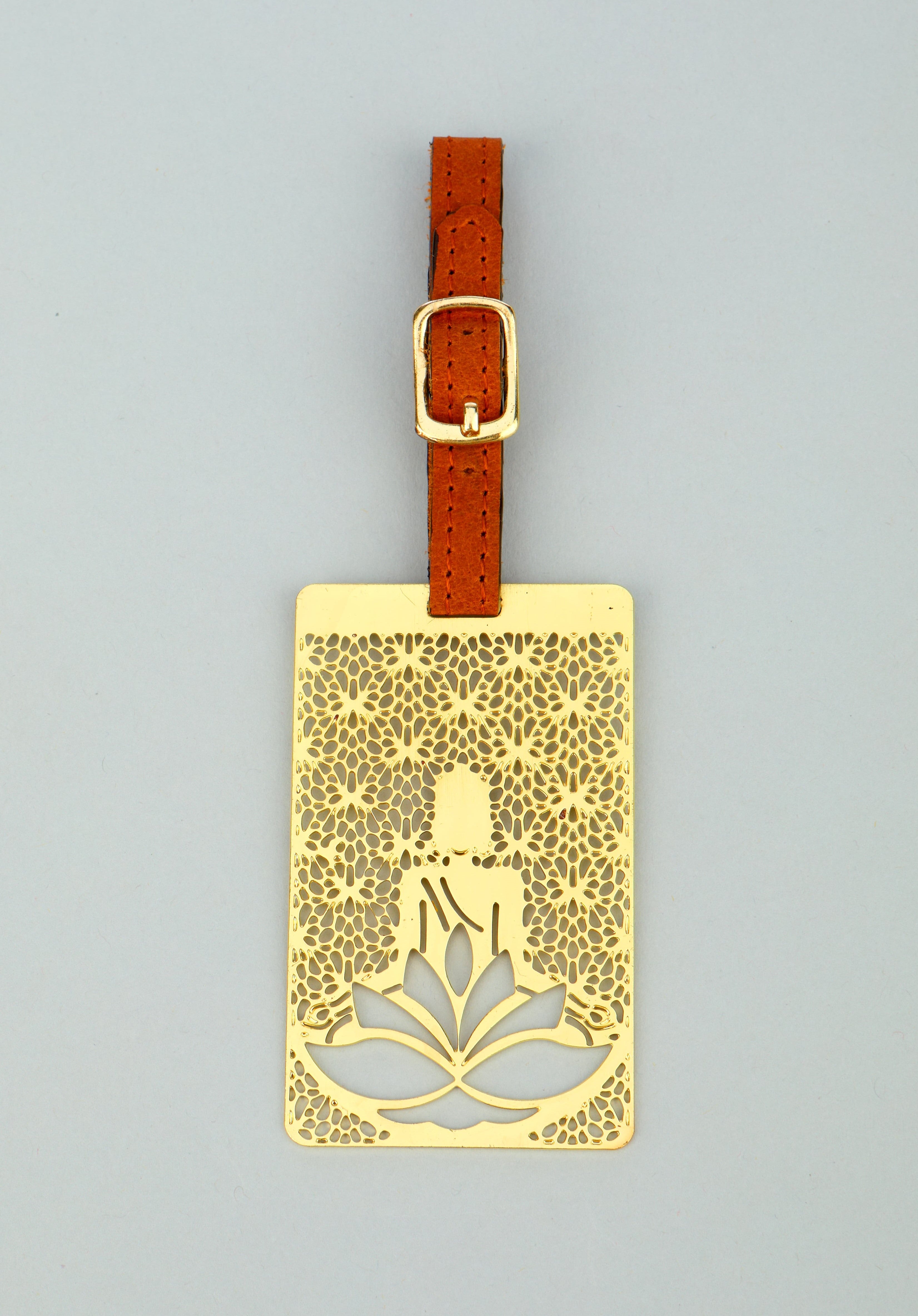 Adoraa's Rythym Collection Buddha Brass Luggage Tag
