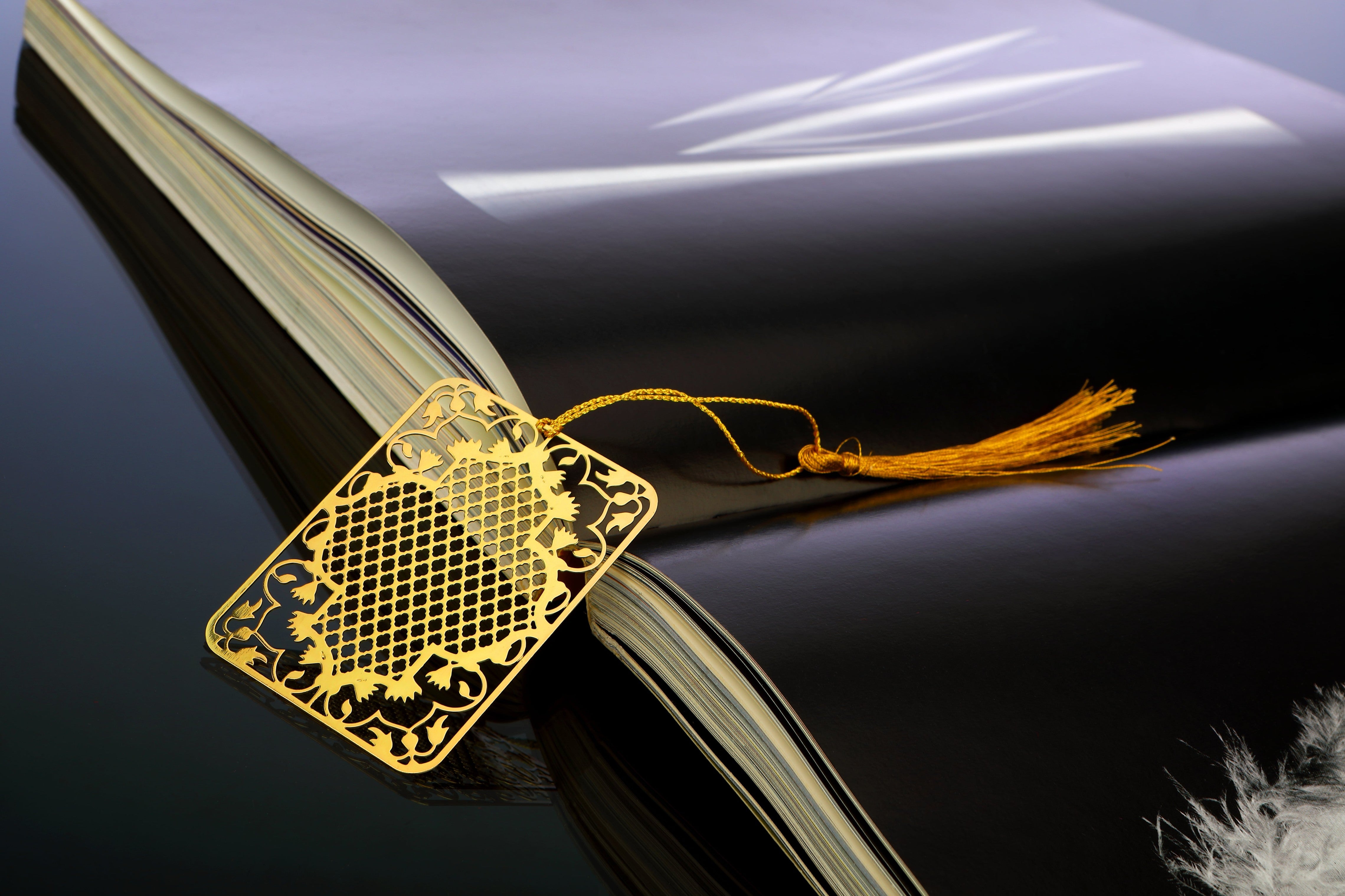 ADORAA's  Ornamental Taj Golden Brass Metal Bookmark