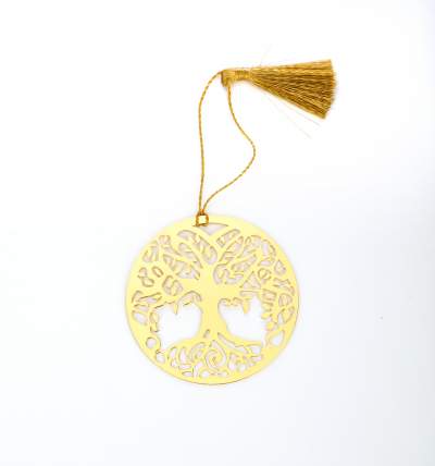 ADORAA's  Tree of Life Golden Brass Metal Bookmark with Golden Tassel - Perfect Gift for Friends & Family