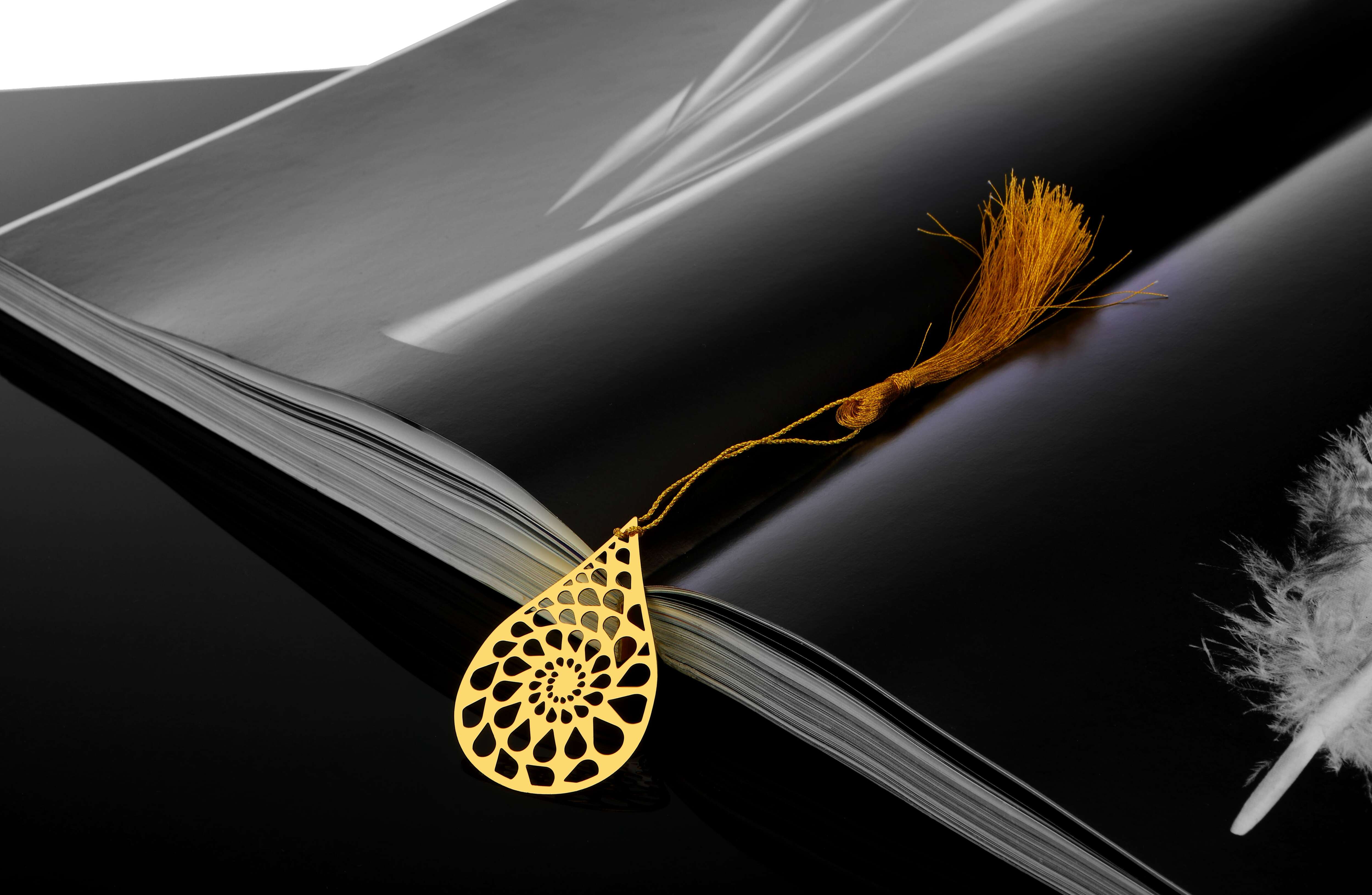 ADORAA's Dew Drop Golden Brass Metal Bookmark