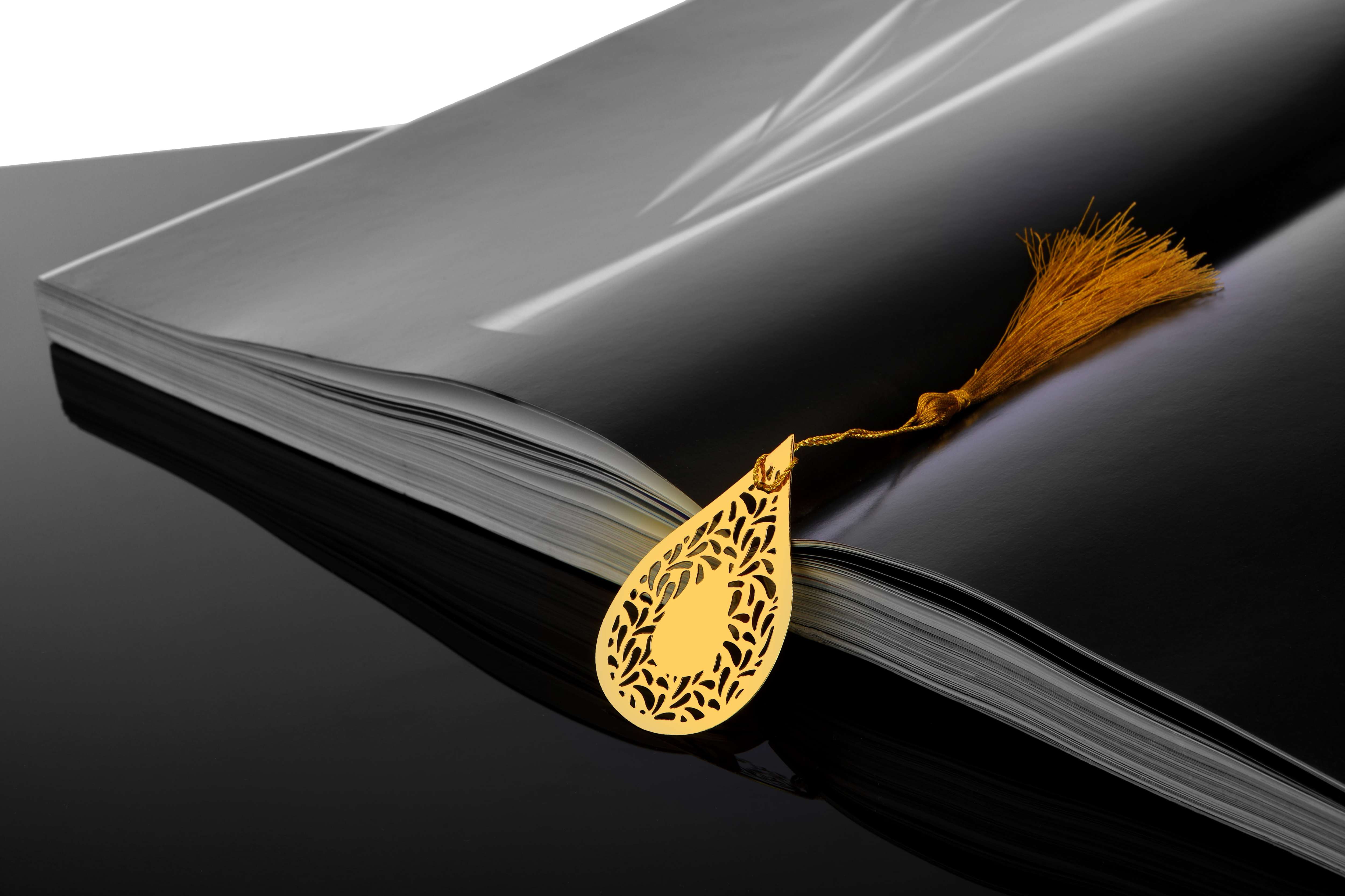 ADORAA's Dew Drop Jaali Golden Brass Metal Bookmark