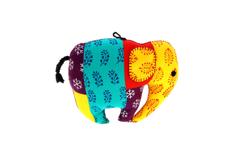 Elephant Shape Multicolor Handmade Cushion