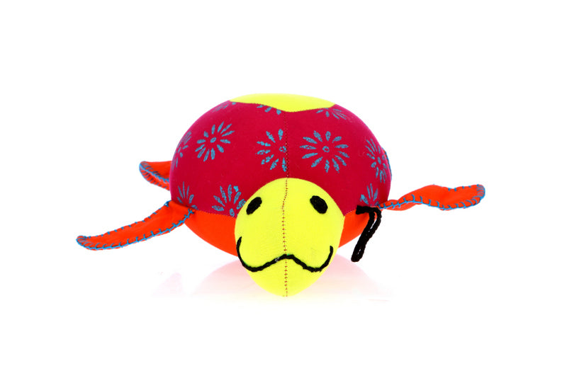 Adoraa's Tortoise Shape Yellow and Pink Handmade Plush Décor/Toy