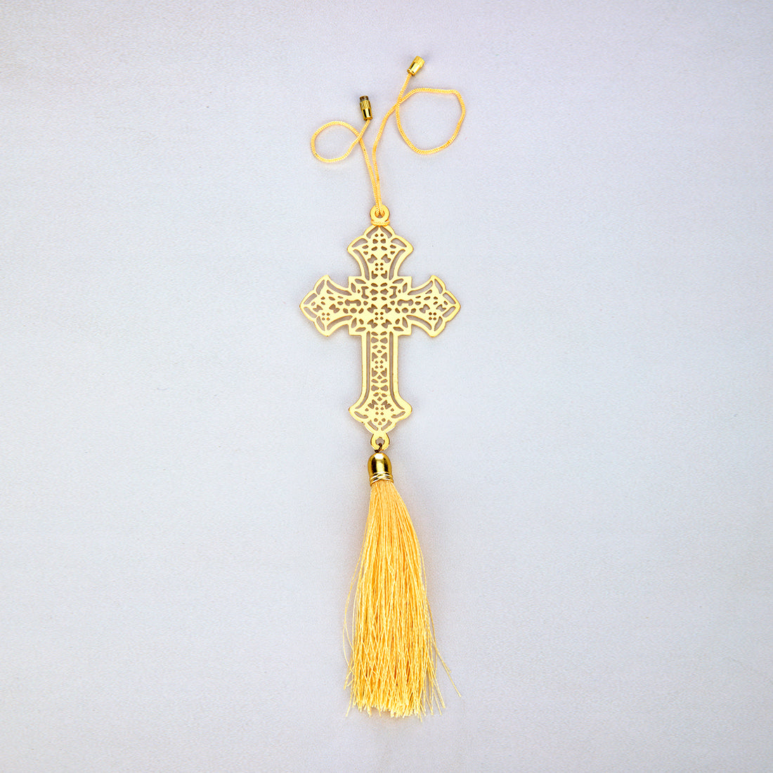 Christian Jesus Cross Hanging Accessories for Car rear view mirror Decor in Brass