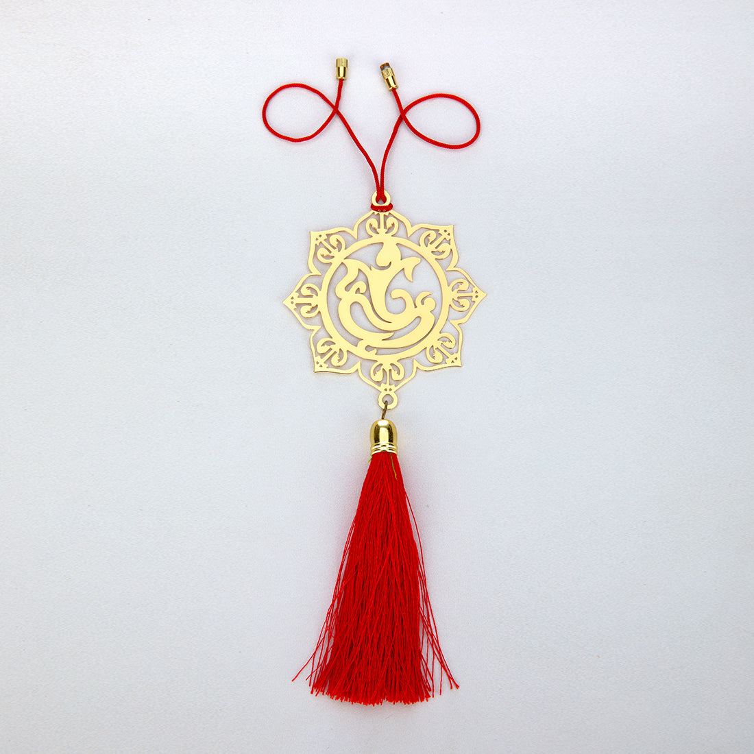 Ganesha Hanging Accessories for Car Rear View Mirror Decor in Brass