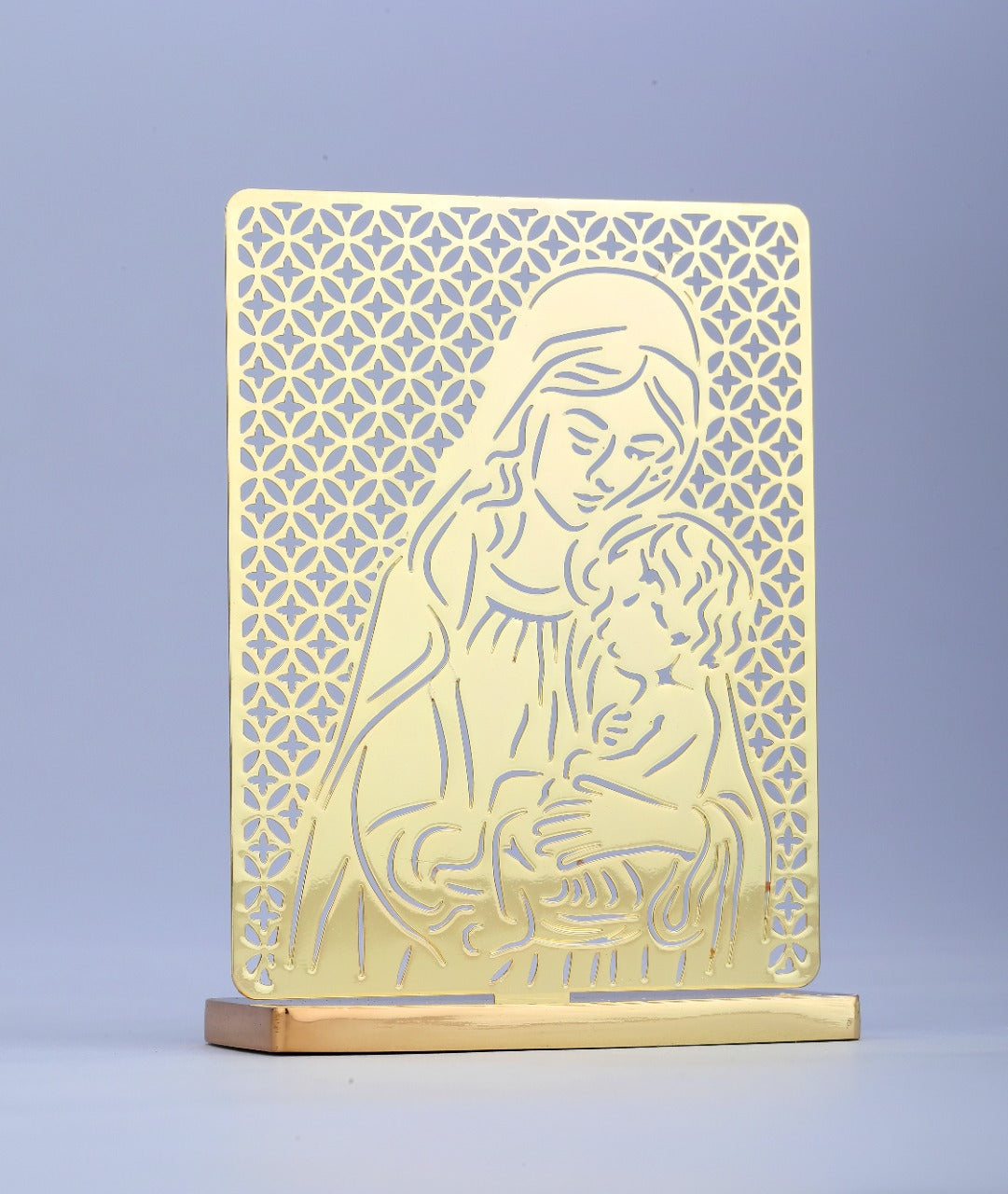 Jesus & Mary Desk/Car Dashboard Décor crafted in brass with golden finish